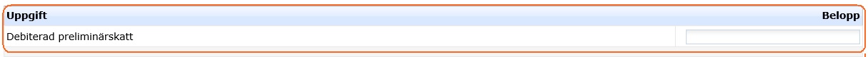 debiterad preliminärskatt 